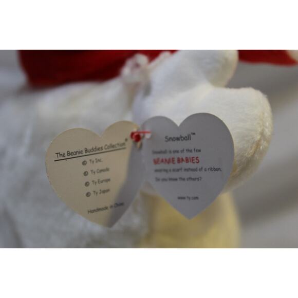 ty Beanie Buddy 12" Snowball the Snowman with Red Scarf Black Hat 2001 Vintage - Picture 4 of 6